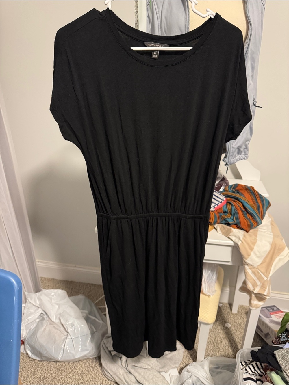 Banana Republic Black Midi Dress with Elastic Waist